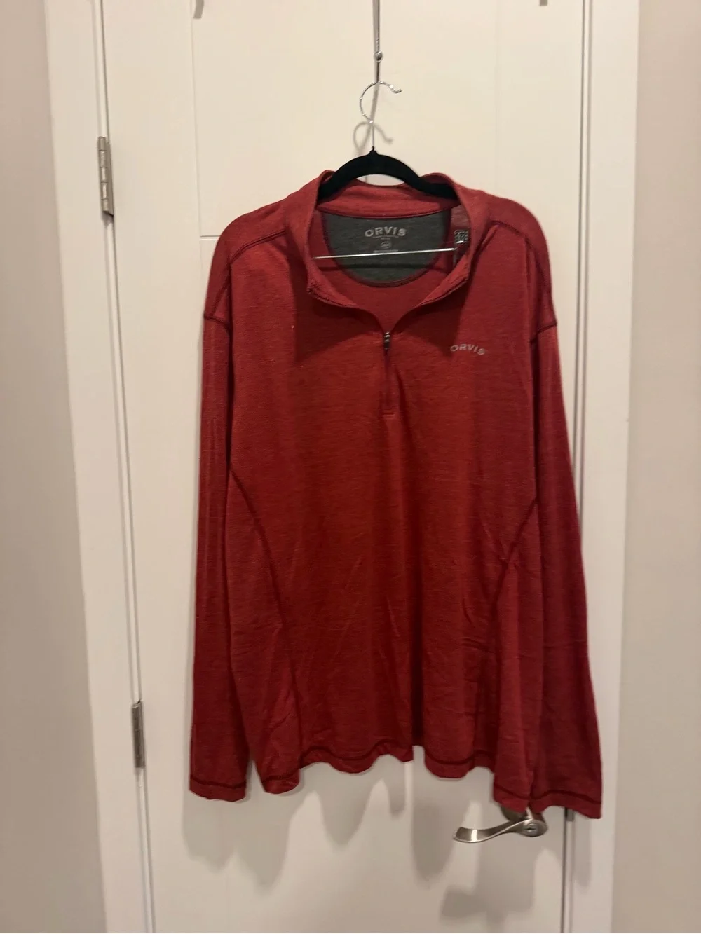 Orvis Heathered Red Zip-Front Pullover